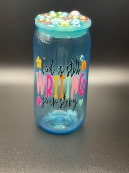 ✨ Teal “God Is Still Writing Your Story” 16oz Cup ✨