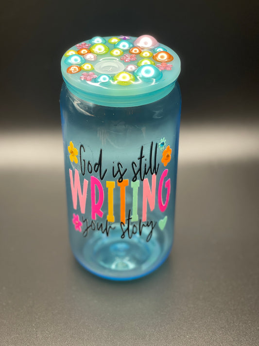 ✨ Teal “God Is Still Writing Your Story” 16oz Cup ✨