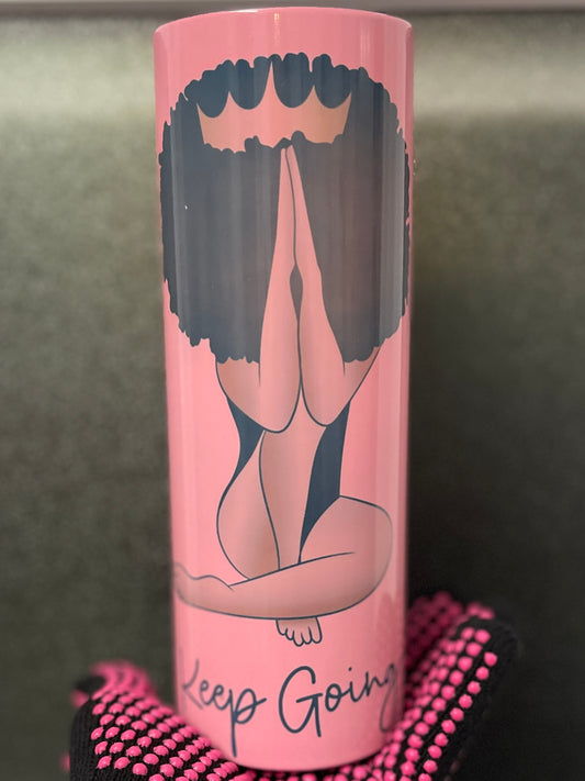 ✨ 20 oz Pink Skinny Tumbler – Crowned Confidence Edition ✨